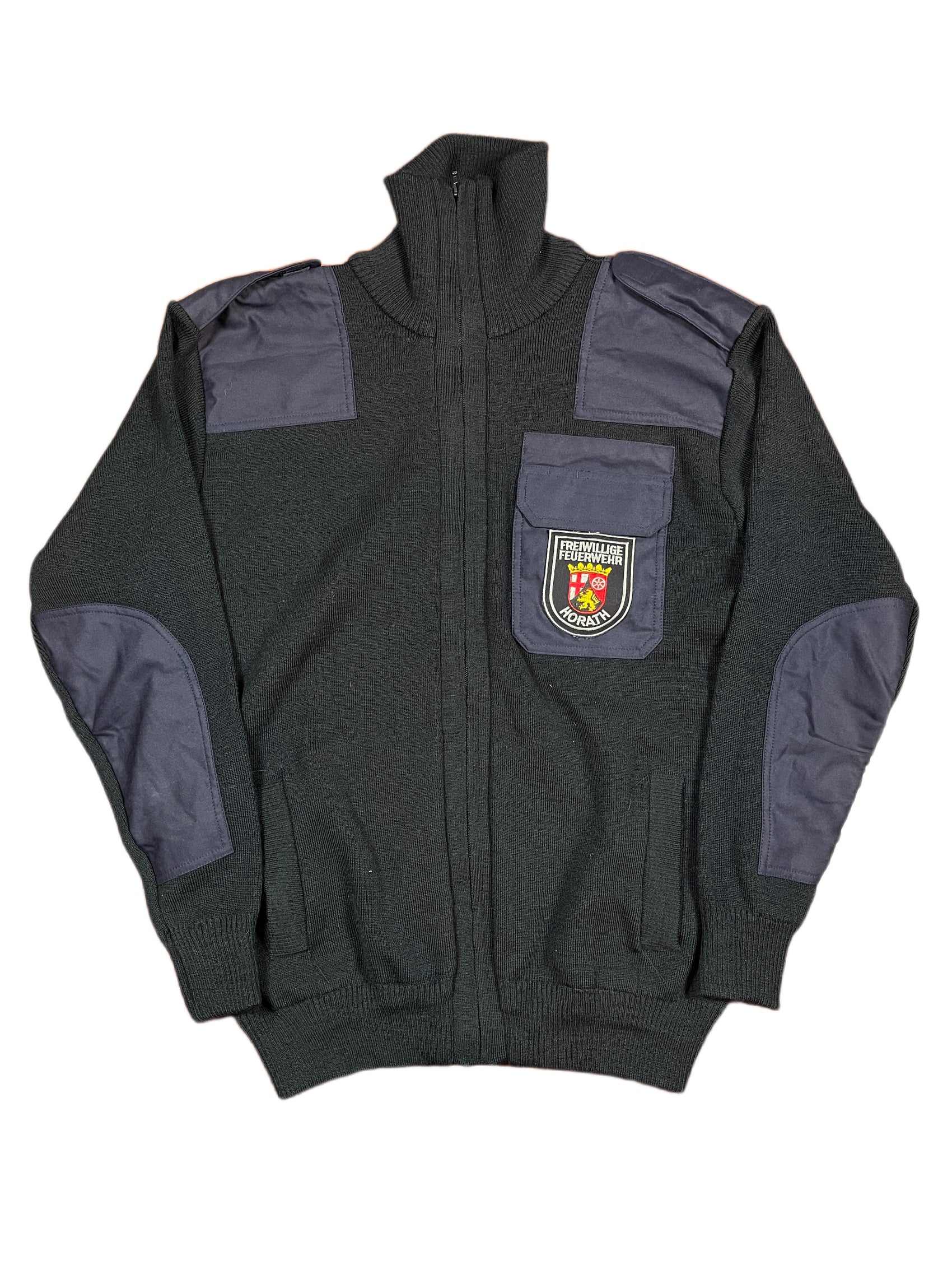 Vintage Firefighter Horath Knitted Zip Sweatshirt Navy - XL