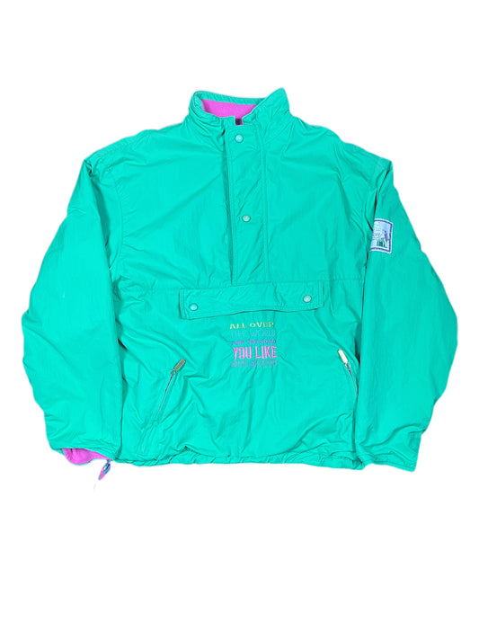 Vintage Reversible Fleece Jacket Pink Green - M