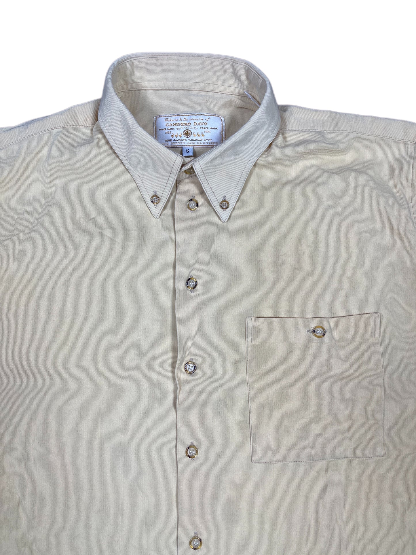 Vintage Camiesero Dave Long Sleeve Shirt Yellow - L
