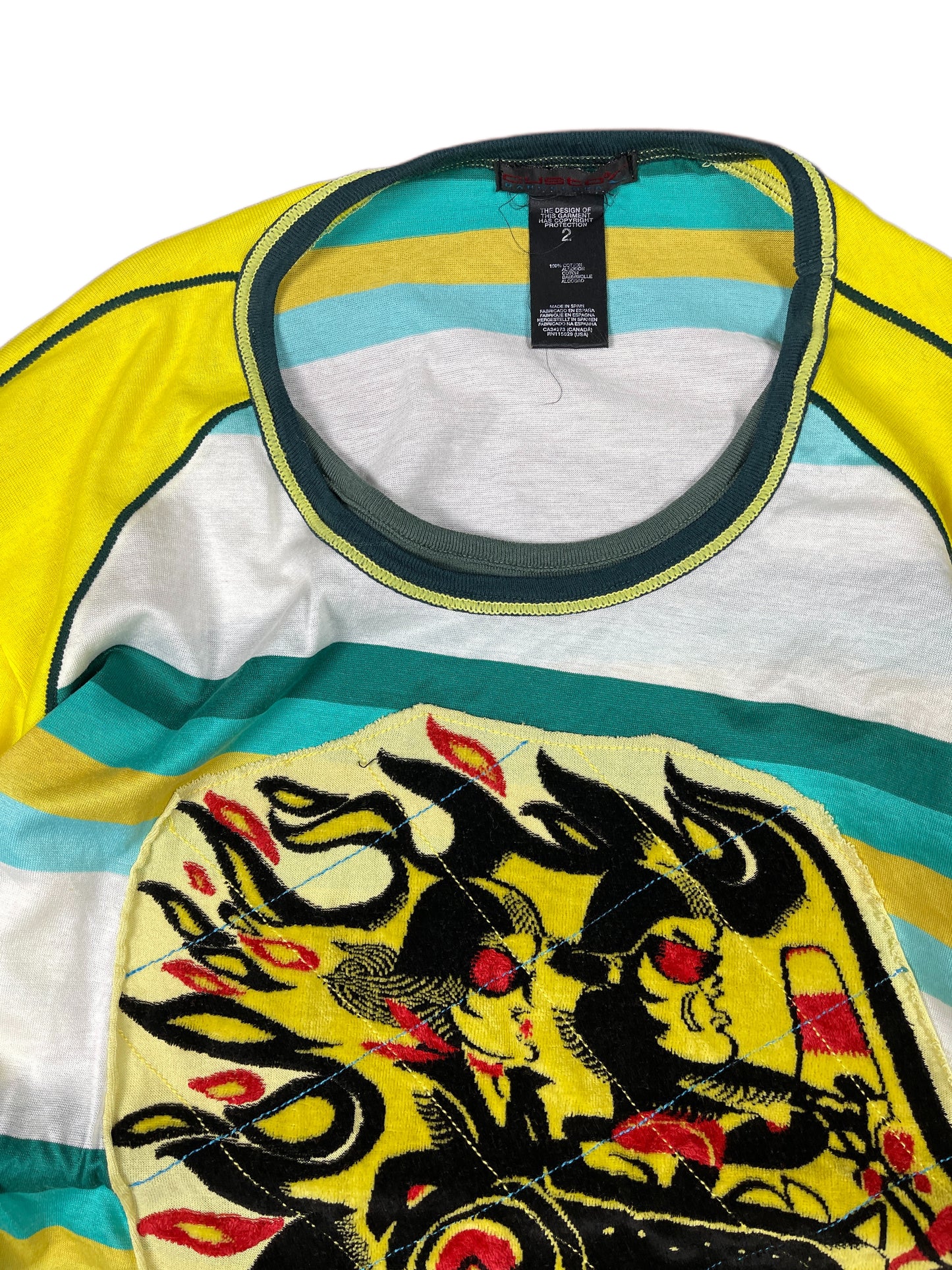 Y2k Custo Barcelona Long Sleeve Top Multicolor L