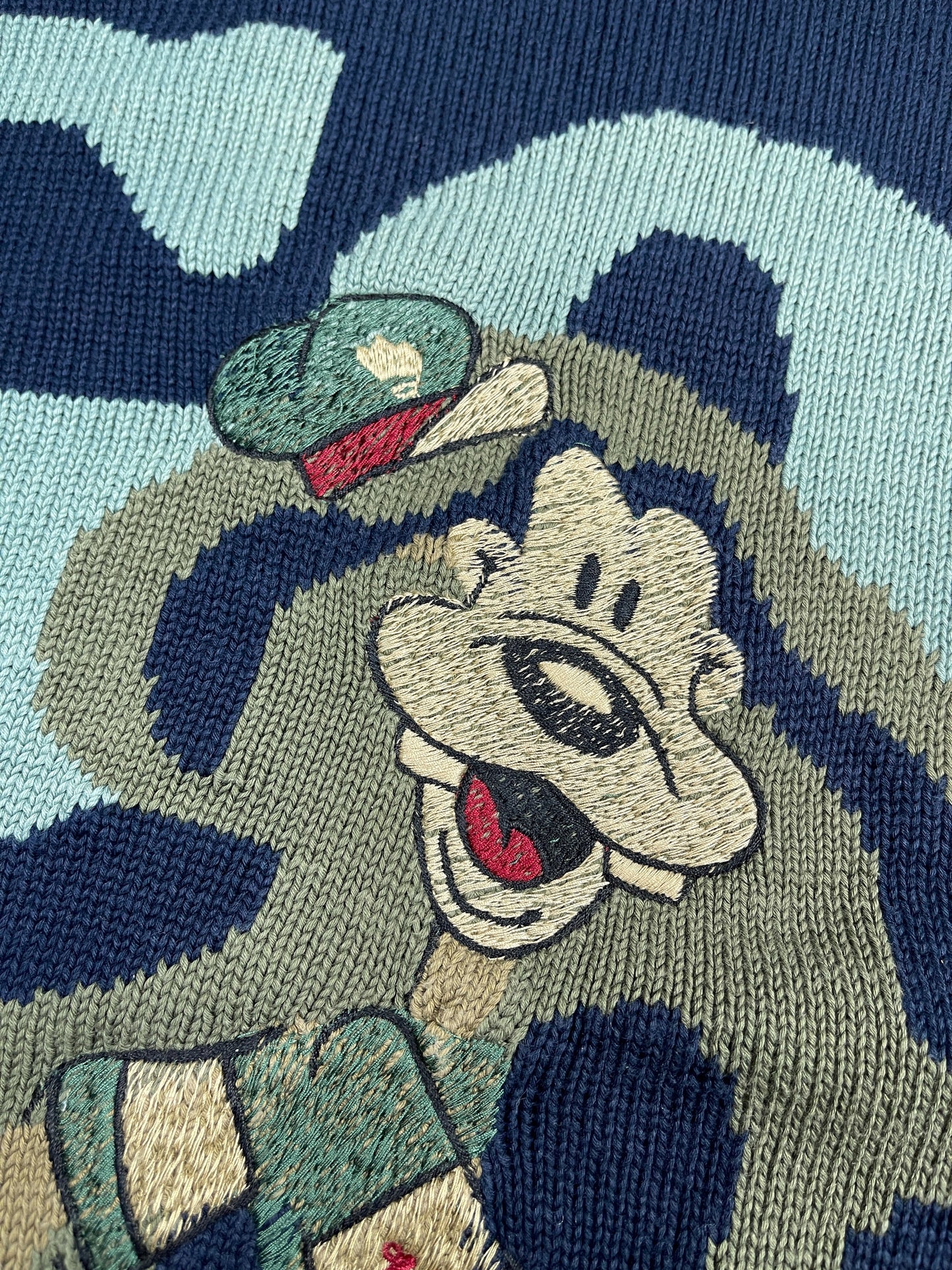 Vintage Iceberg Goofy 1990s Knitted Sweatshirt Navy - XXL