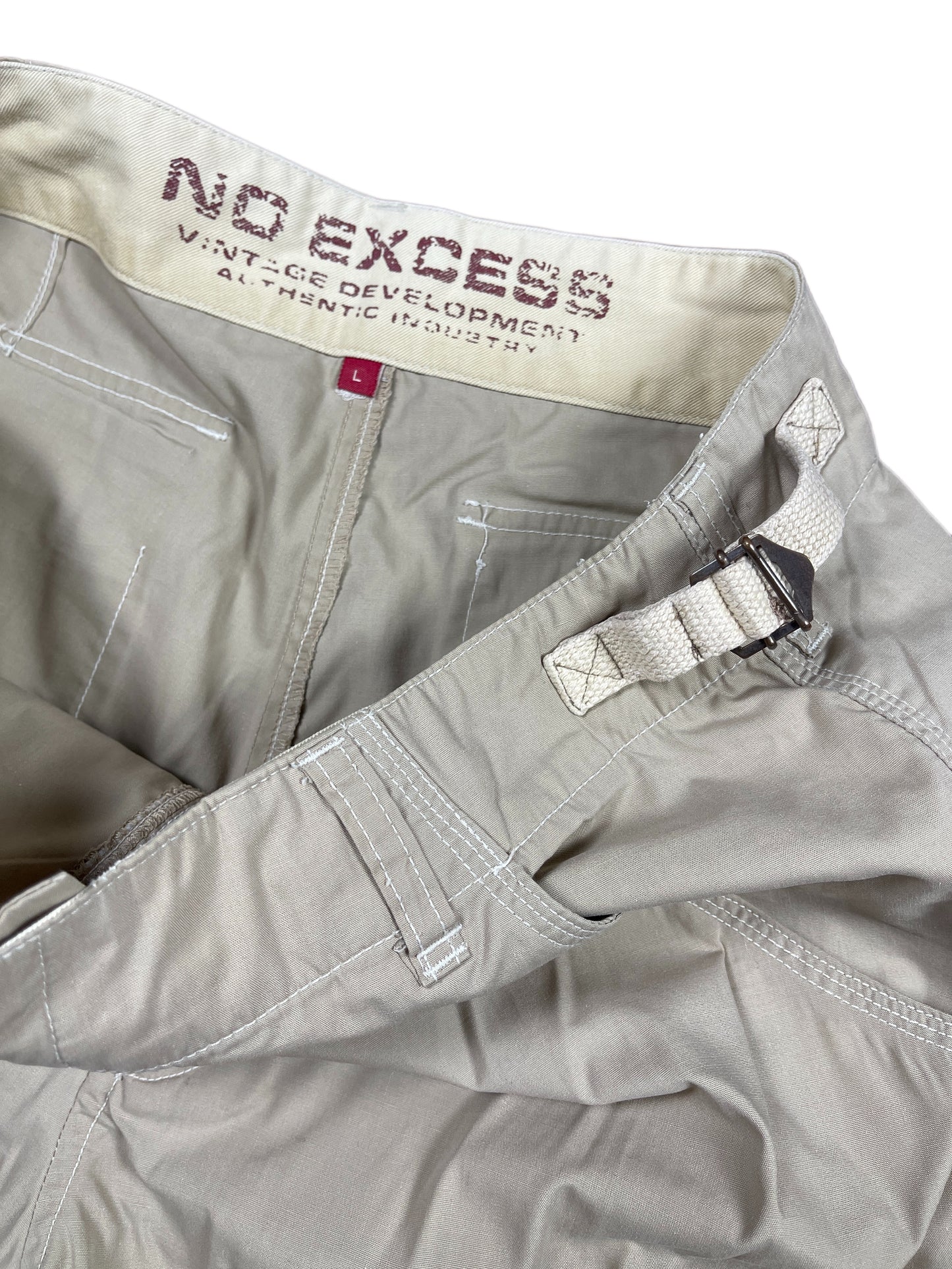 Y2k Excess Capri Cargo Pants Beige - L