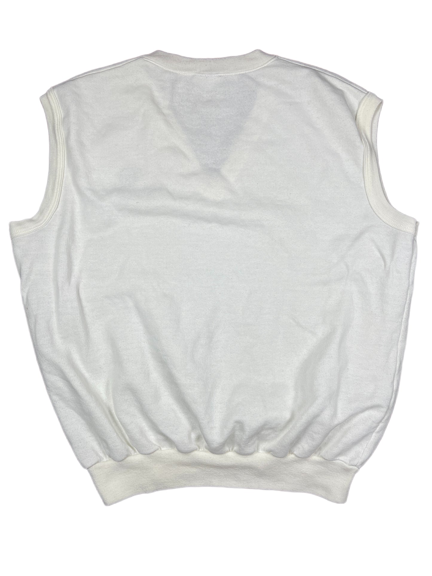 Vintage Sergio Tacchine Sleeveless Sweatshirt White - XL