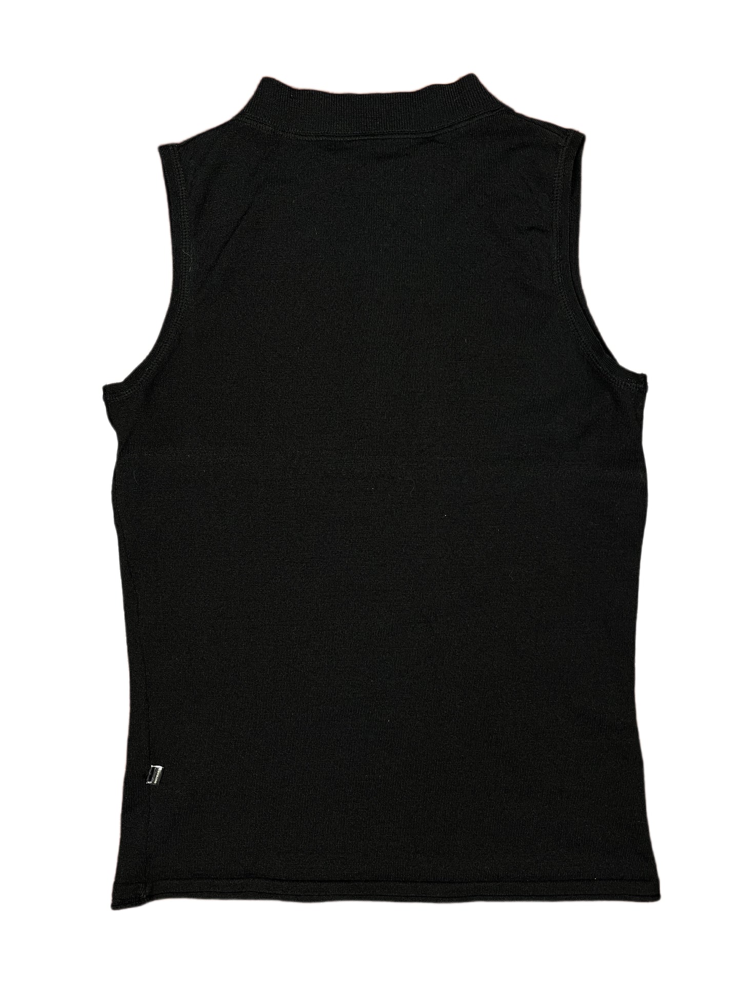 Y2k Outrage Zip Sleeveless Top Black - M