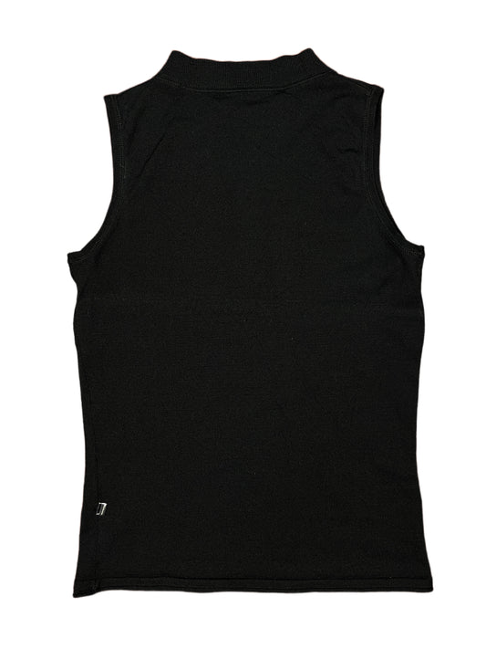 Y2k Outrage Zip Sleeveless Top Black - M