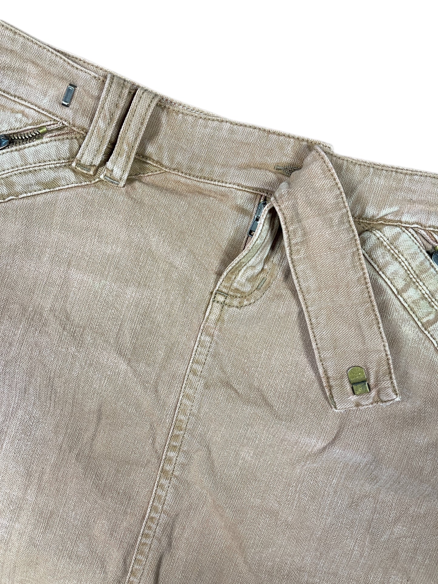 Y2k DKNY Jeans Denim Skirt Brown - M