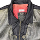 Vintage Kudsak Leather Patch Bomber Jacket Black Brown - XL