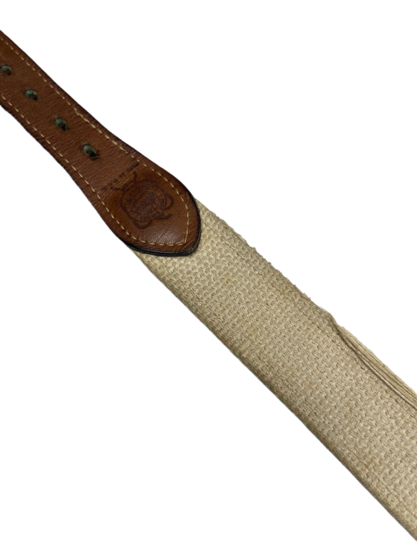 VIntage Reef Riders Belt Cotton Leather Brown Beige