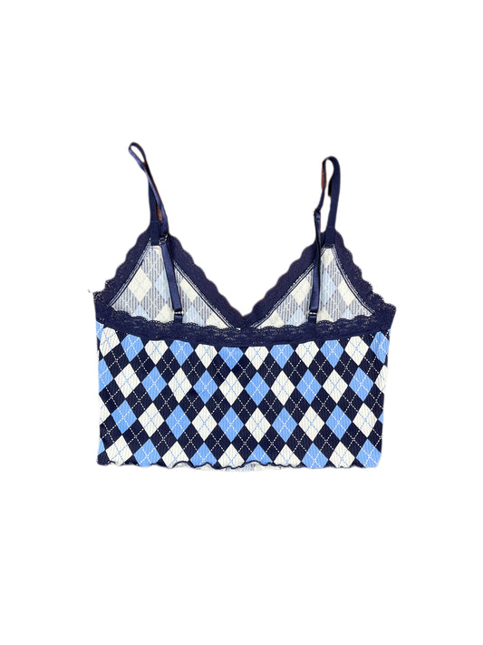 Y2k Divided Sleeveless Top Blue - M