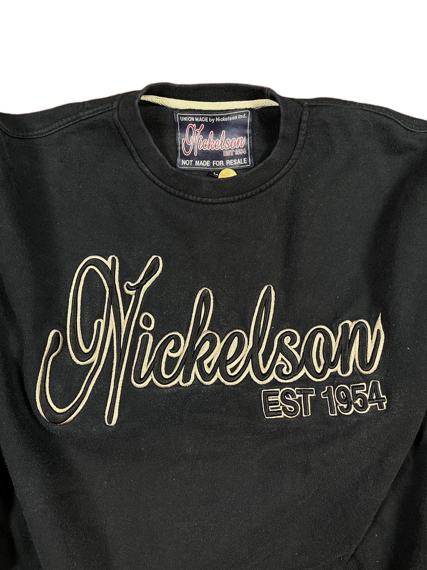 Y2k Nickelson Sweatshirt Spellout Black - L