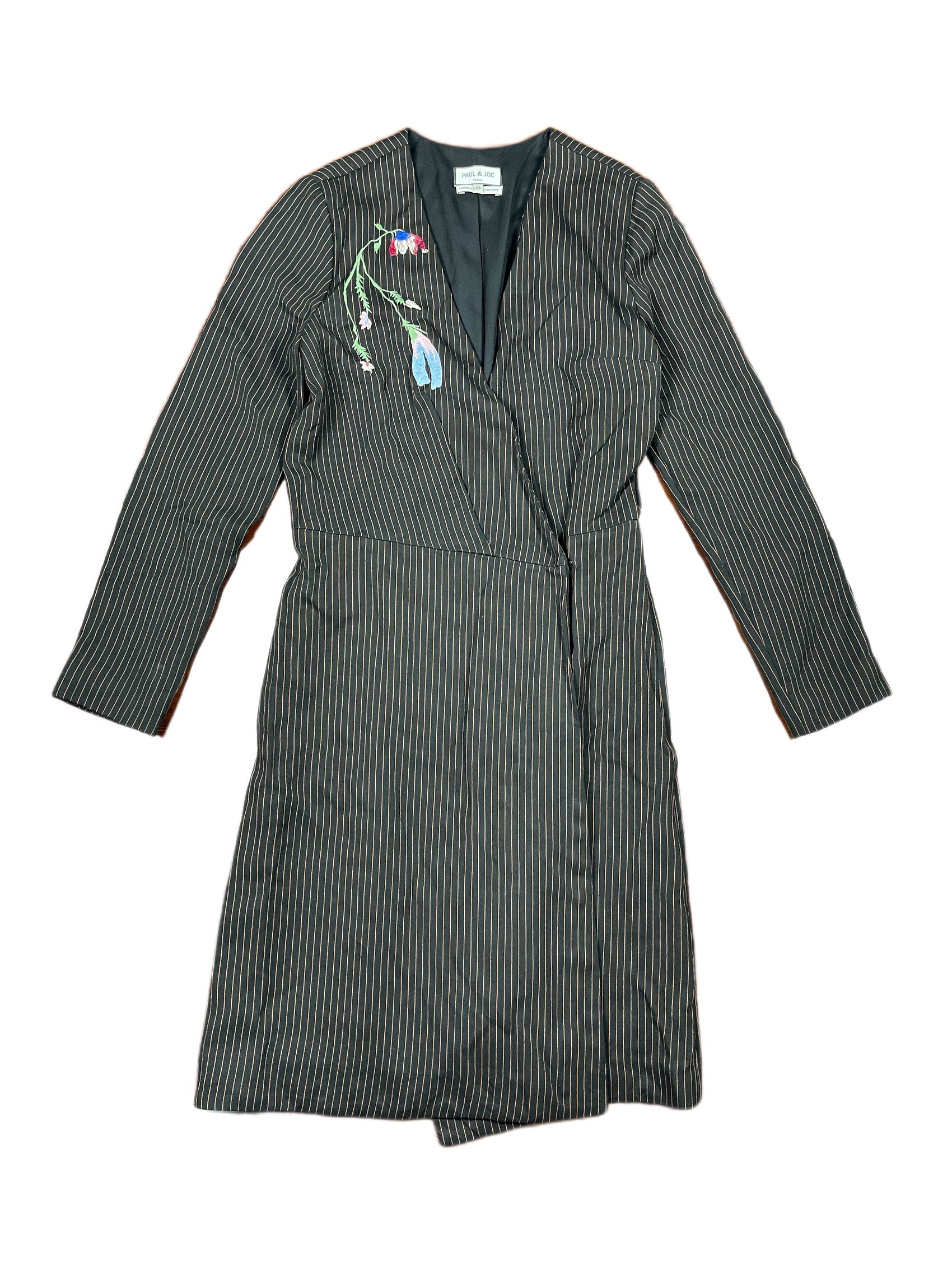 Paul & Joe Blazer Midi Dress Stripes Black Pink - M