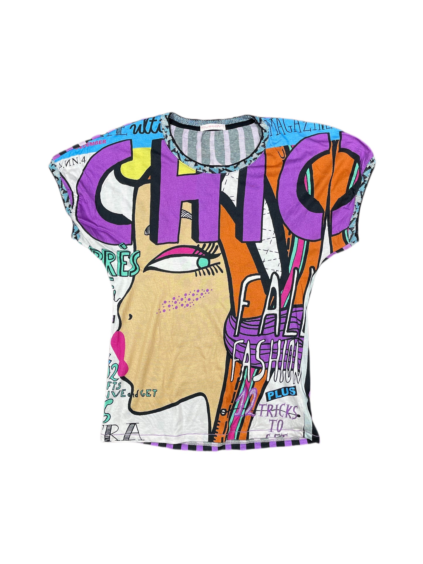 Y2k Custo Barcelona Short Sleeve Top - M