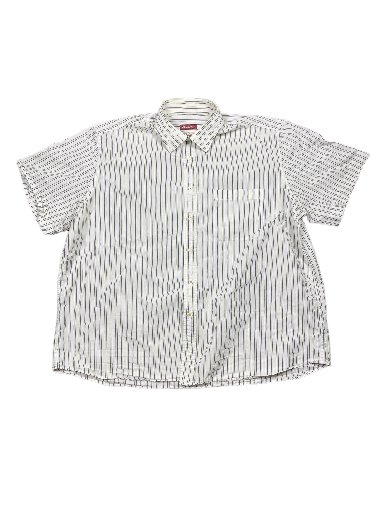 Vintage Emilio Tucci Short Sleeve Shirt Striped Green White - XXL