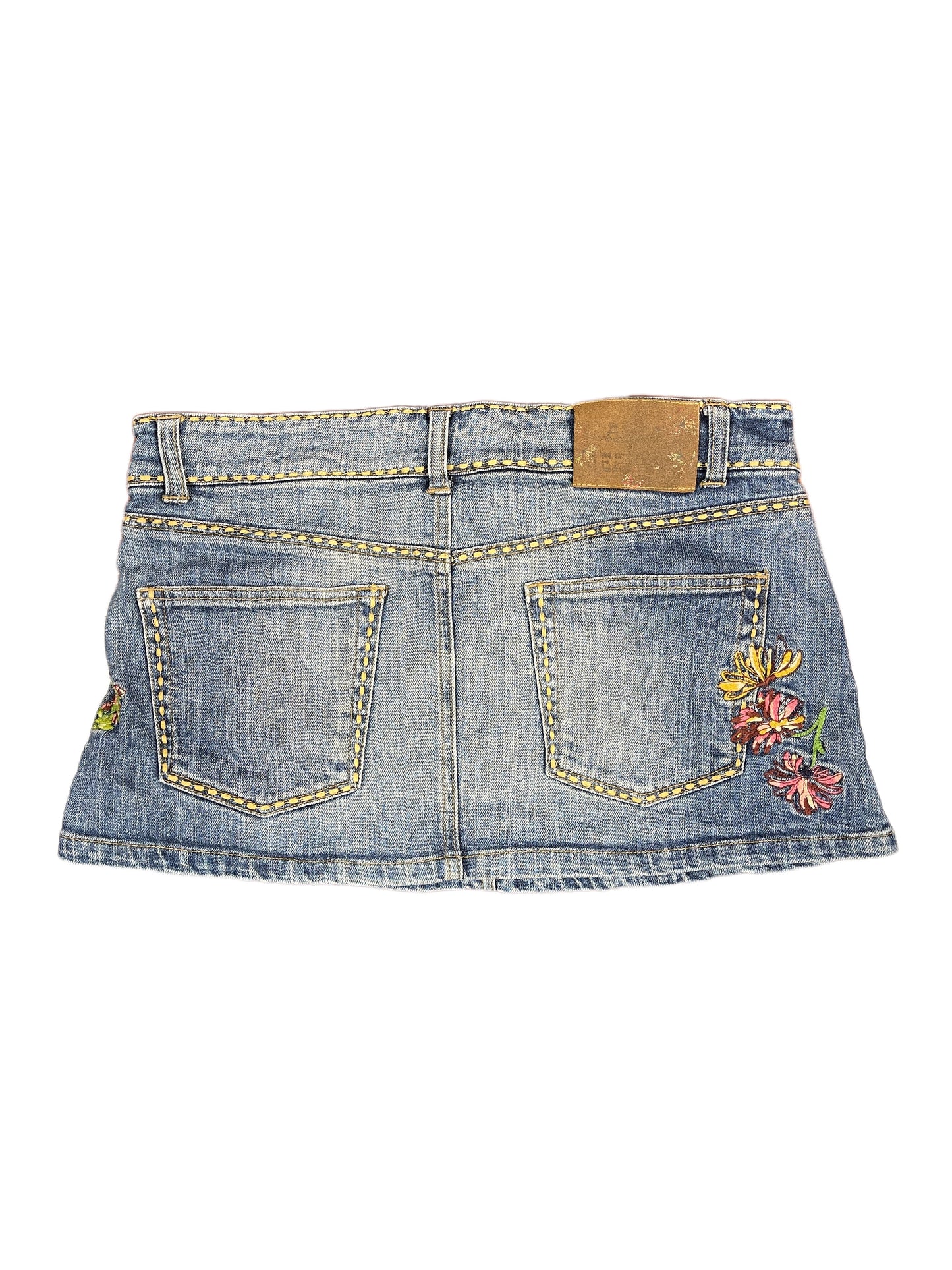 Y2k Blanco Low Waist Jeans Denim Skirt Blue - XL