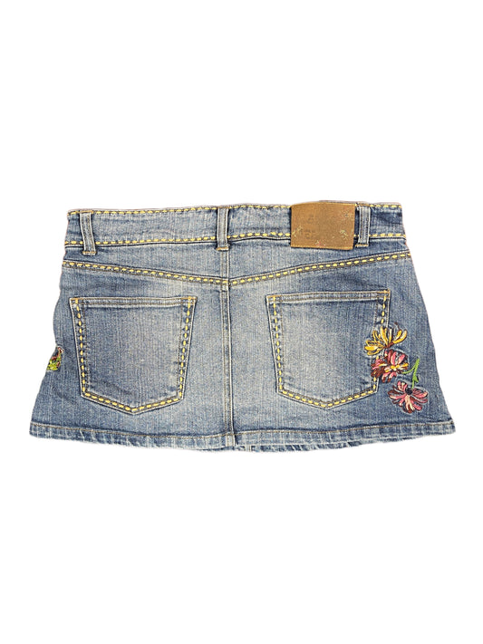 Y2k Blanco Low Waist Jeans Denim Skirt Blue - XL