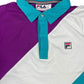 Fila Long Sleeve Polo Shirt Turquoise Purple - L