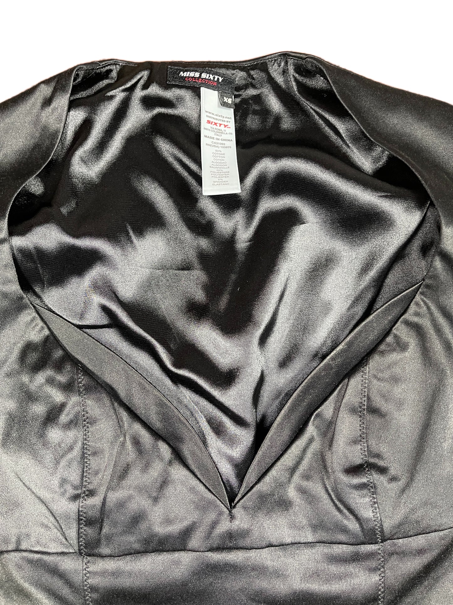 Y2k Miss Sixty Sleeveless Dress Black - XS