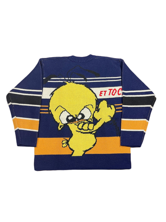 Vintage Tenue De Soiree Le Pief Chunky Knitted Sweatshirt Multicolor - XL