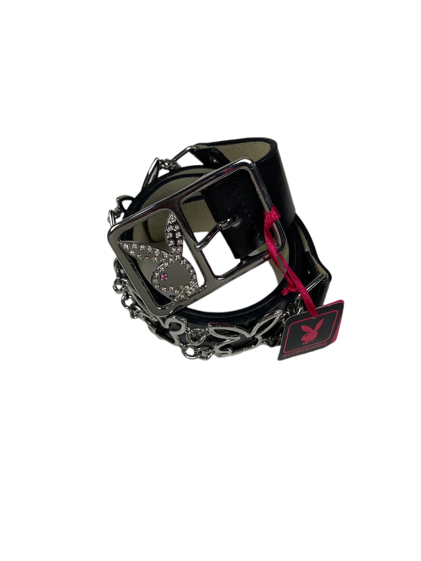 Y2k Playboy Leather Belt Black 2004