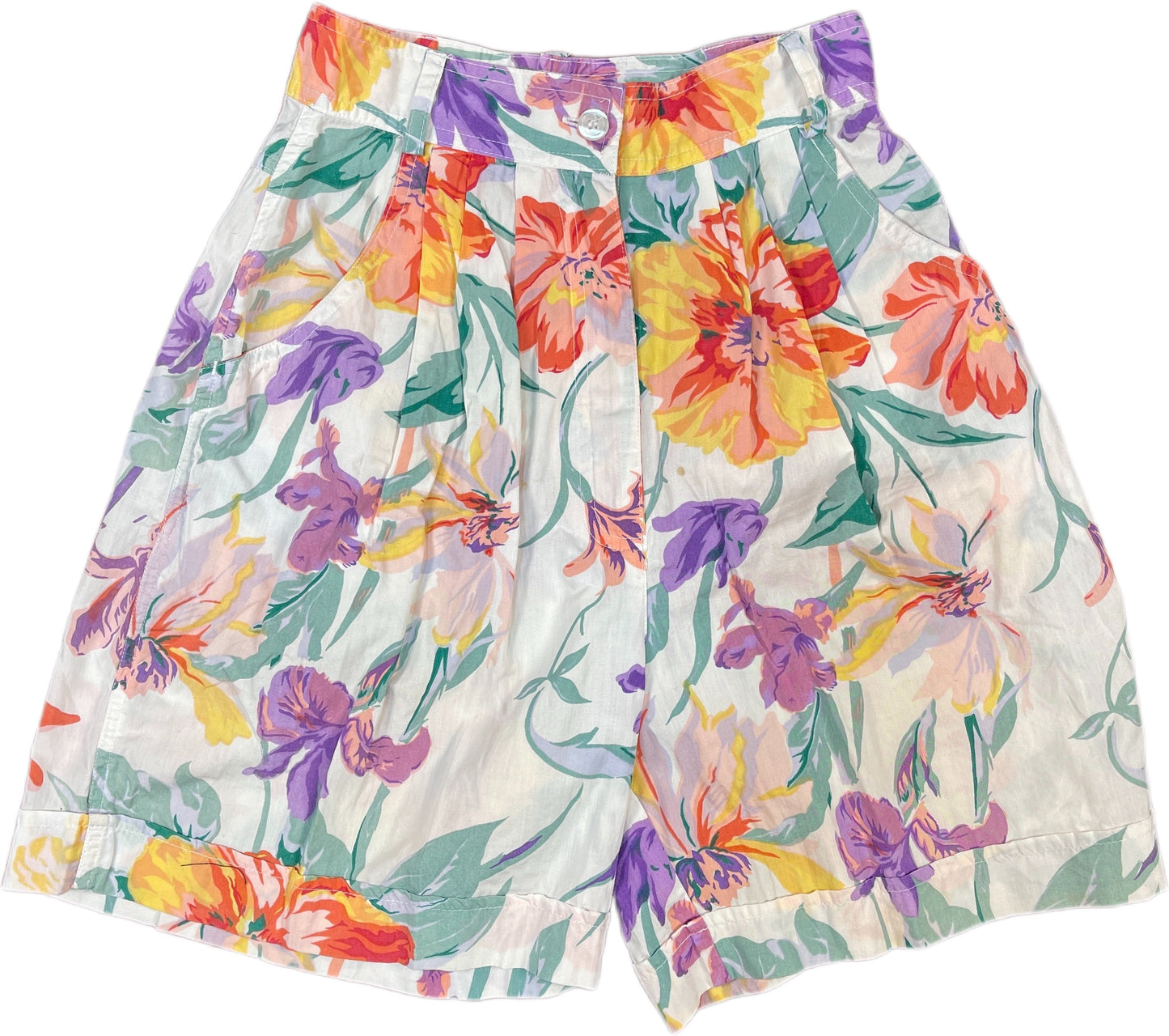 Vintage Together  Shorts Floral Pattern Cotton XS