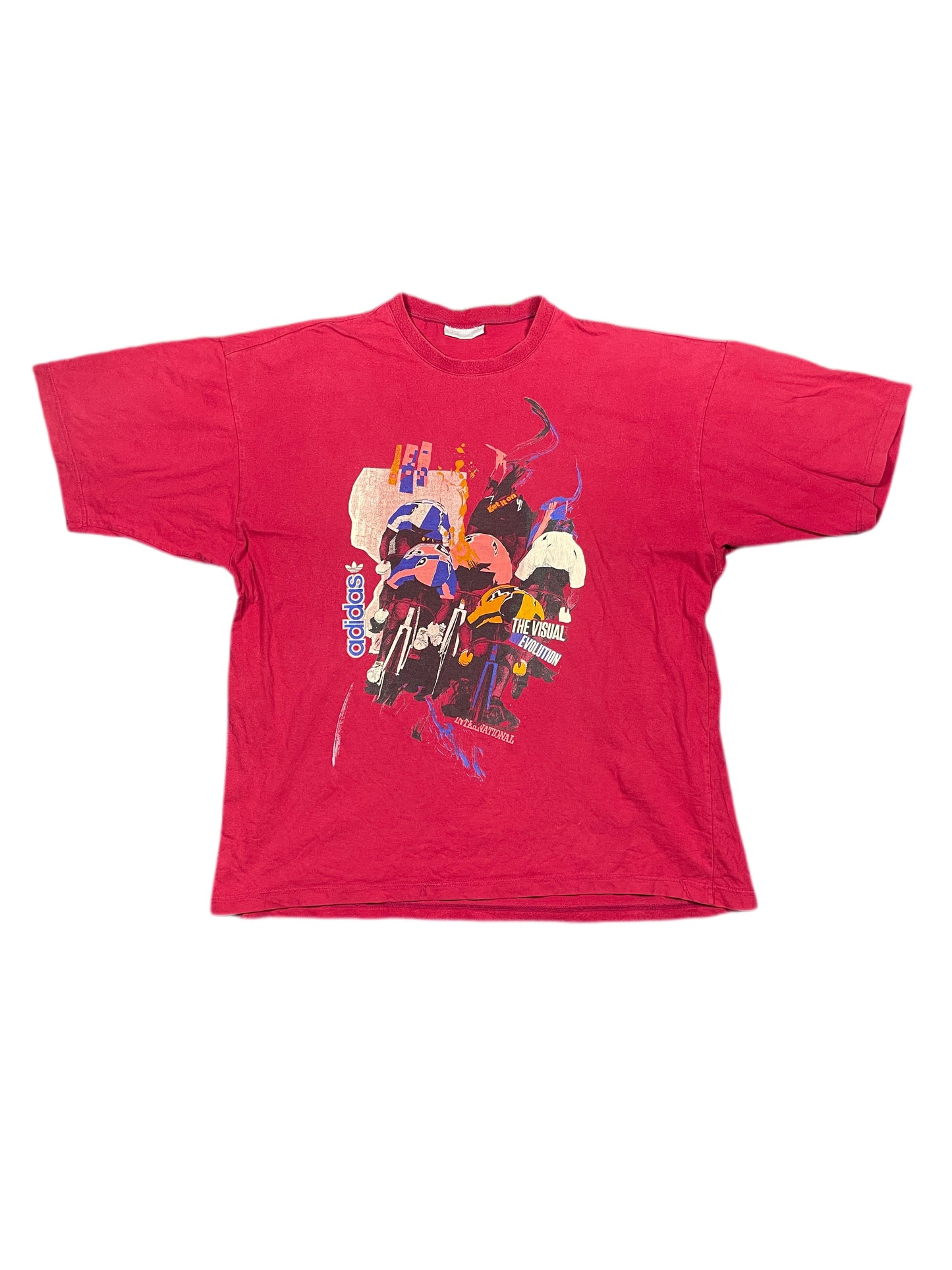 Vintage Adidas 1990s T-Shirt Red - XL