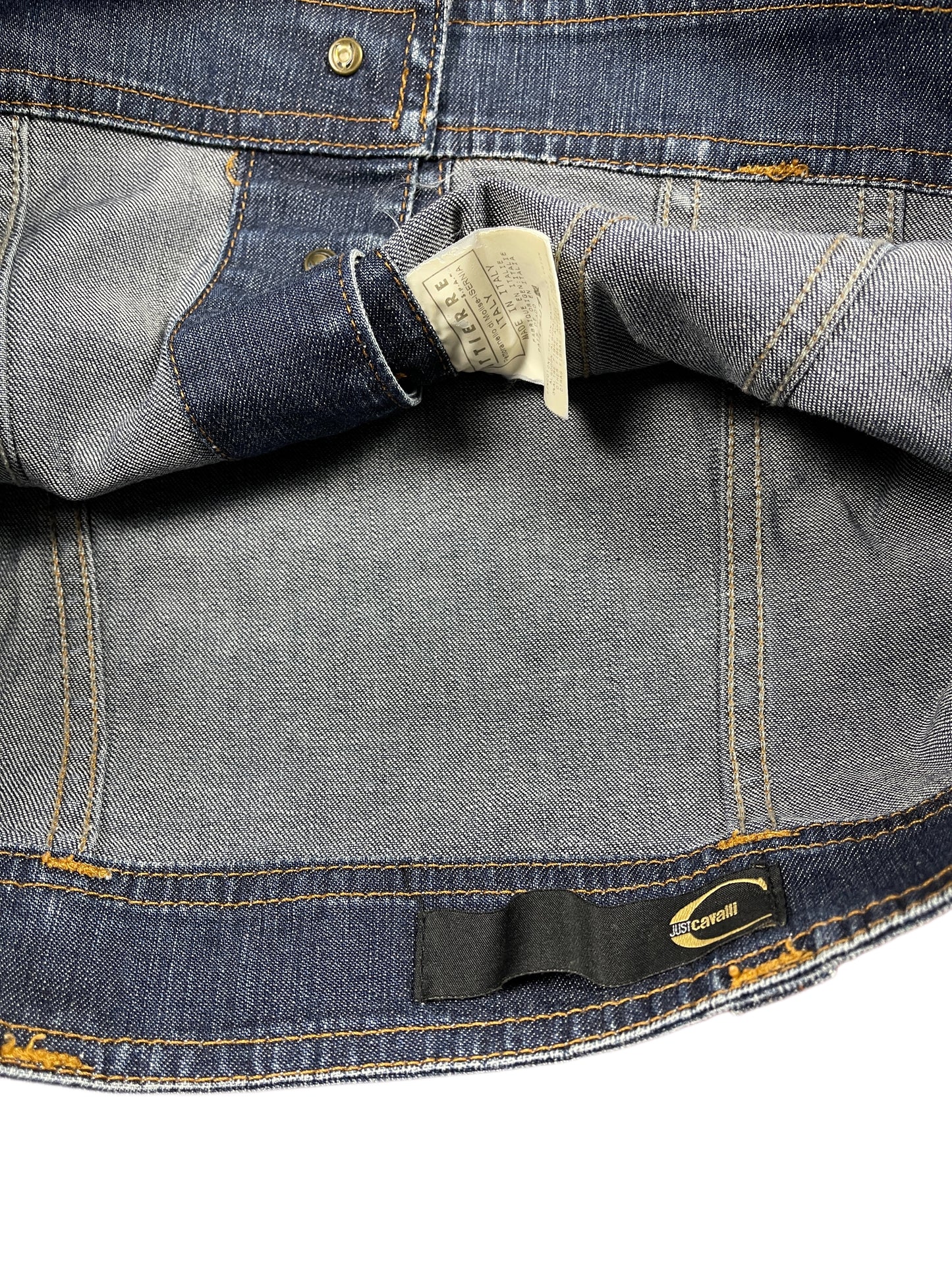 Y2k Just Cavalli Denim Jacket Blue - L