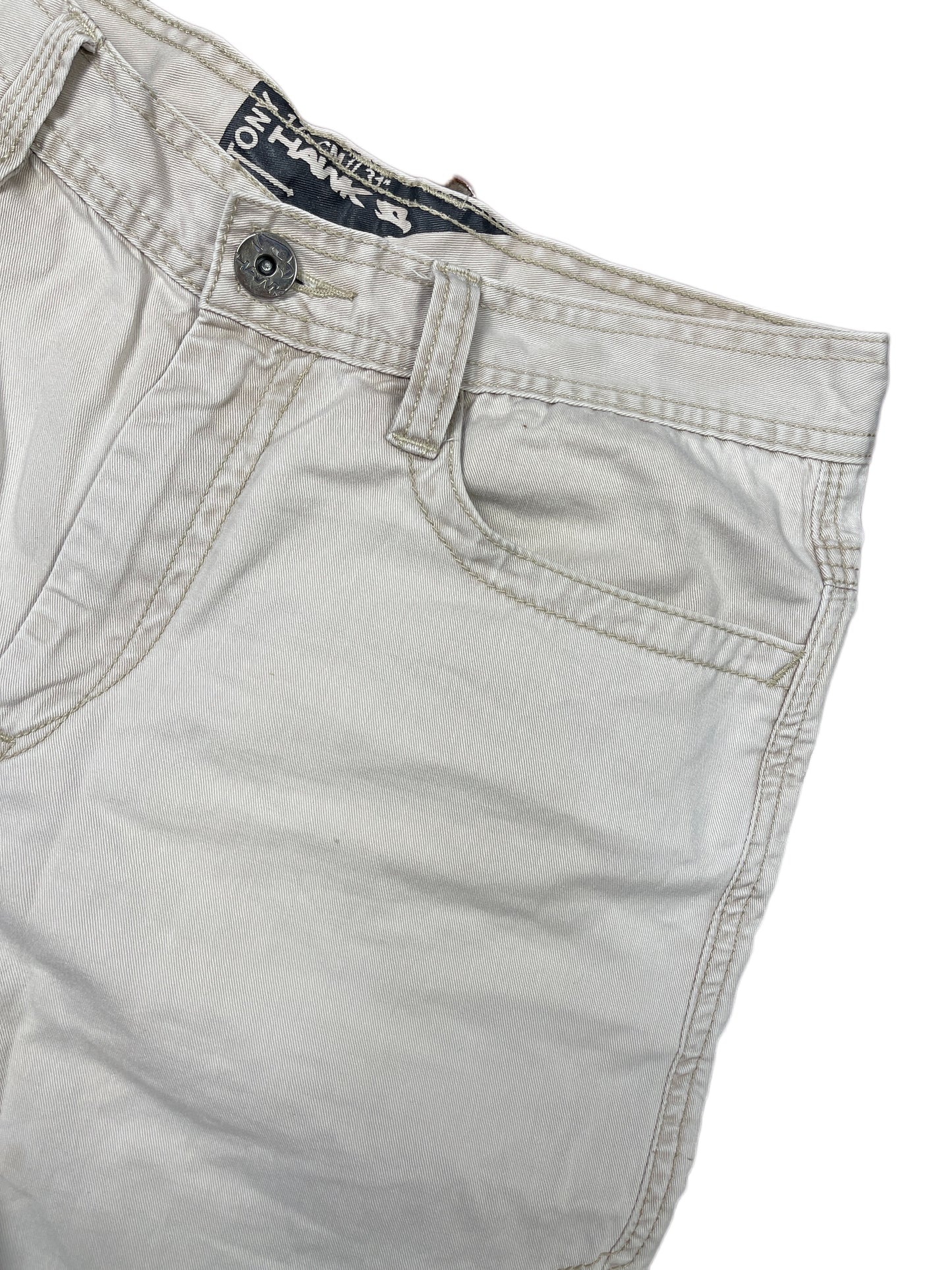 Y2k Tony Hawk Capri Pants Cream - S