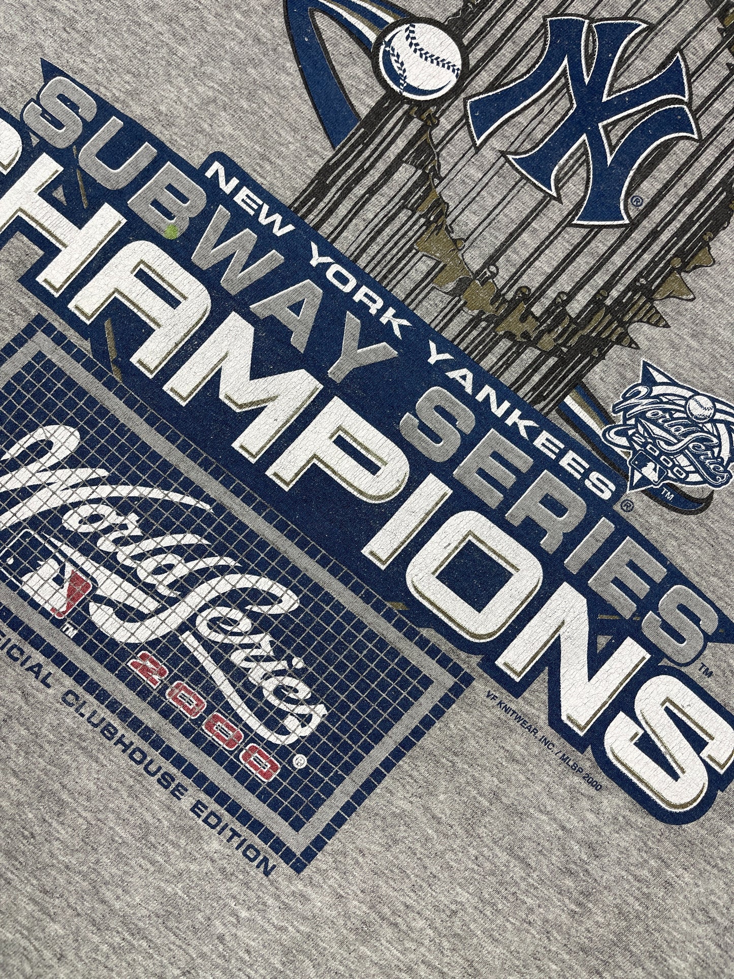 Vintage New York Yankees Subway Series Champions 2000 Gray - L