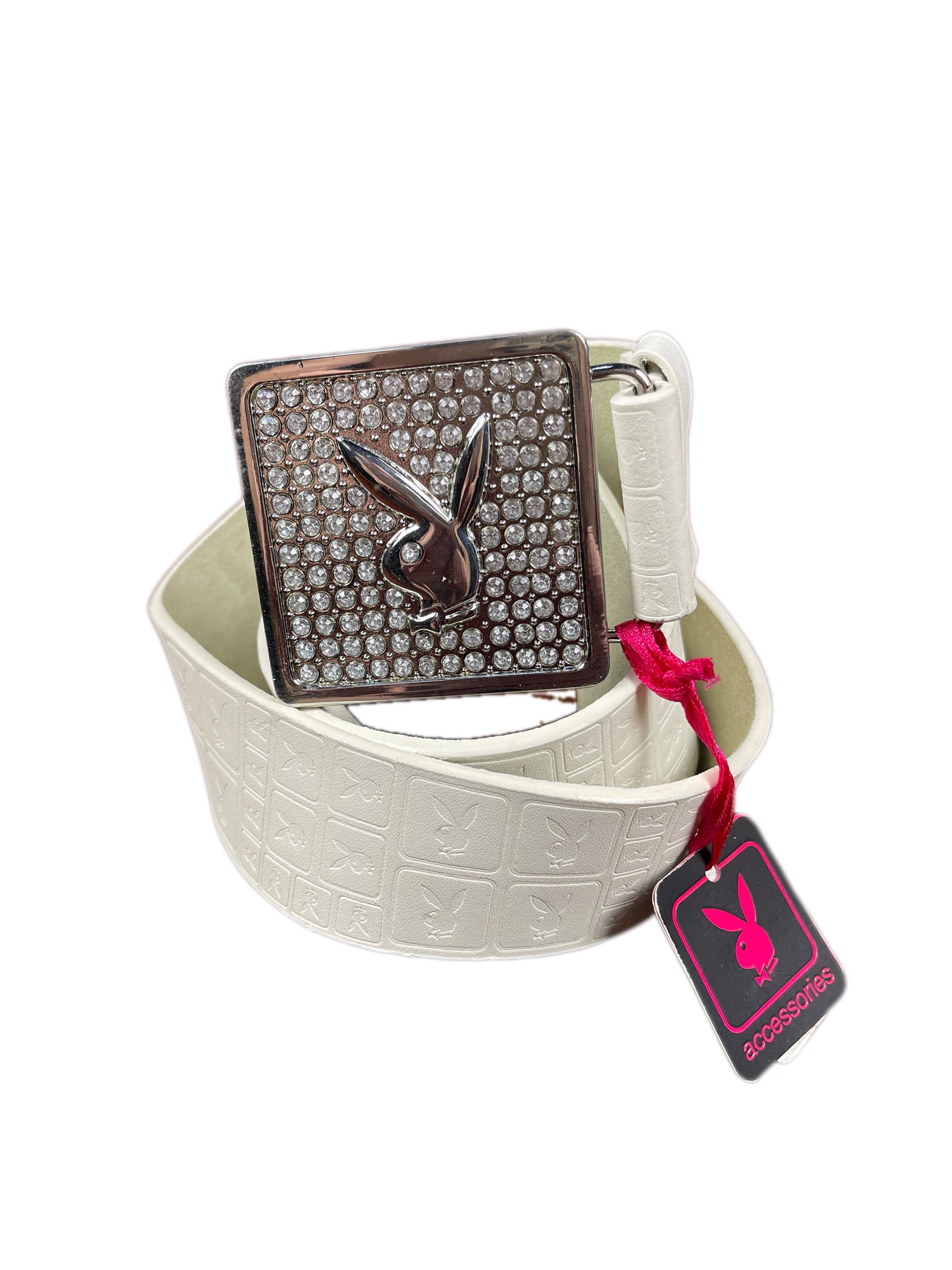 Y2k Playboy Leather Plug Belt White 2004