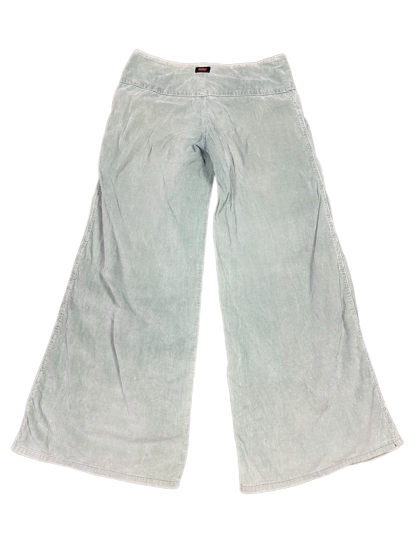 Y2k Motor Low Waist Flared Corduroy Pants Turquoise - S/M