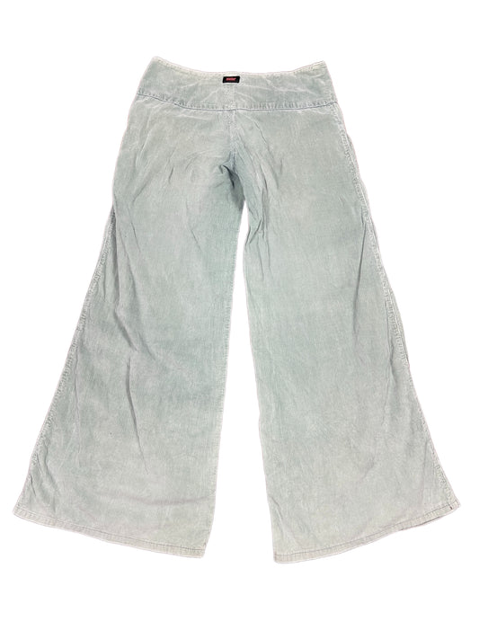 Y2k Motor Low Waist Flared Corduroy Pants Turquoise - S/M