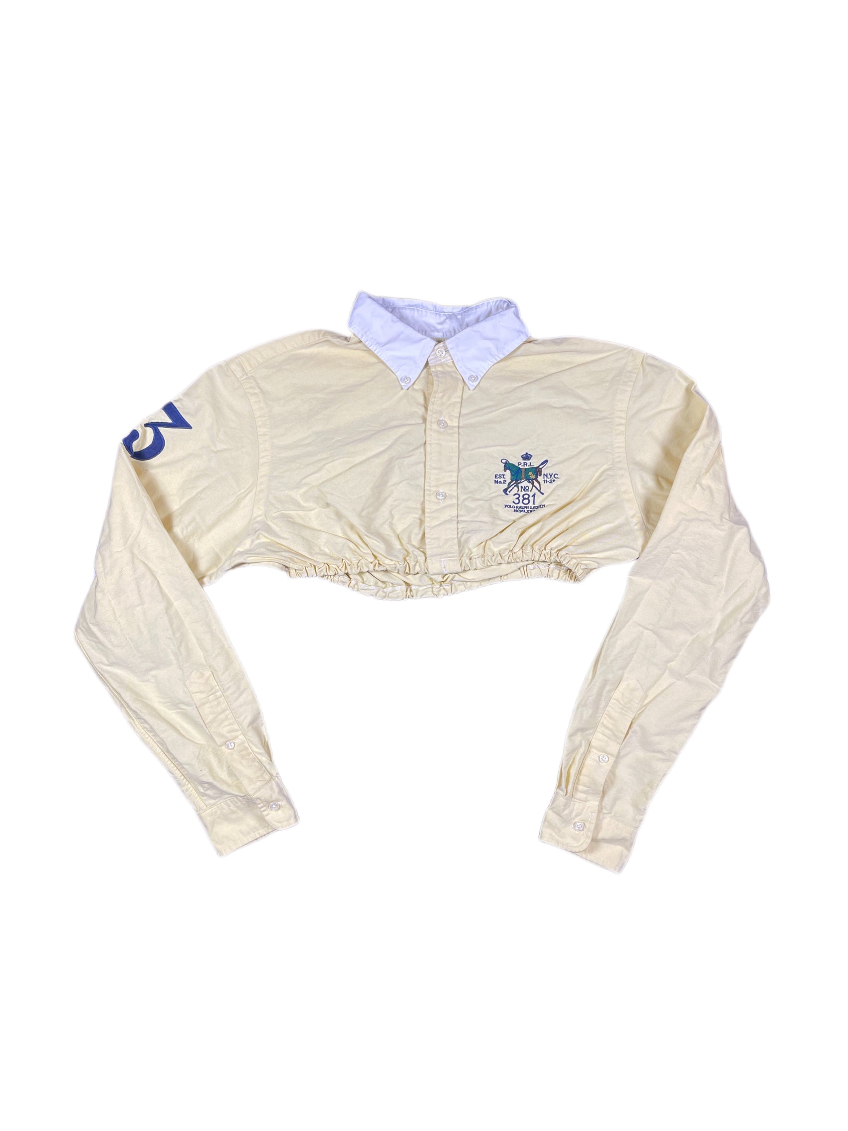 Vintage UpCycle Polo Ralph Lauren Long Sleeve Top Yellow - L/XL