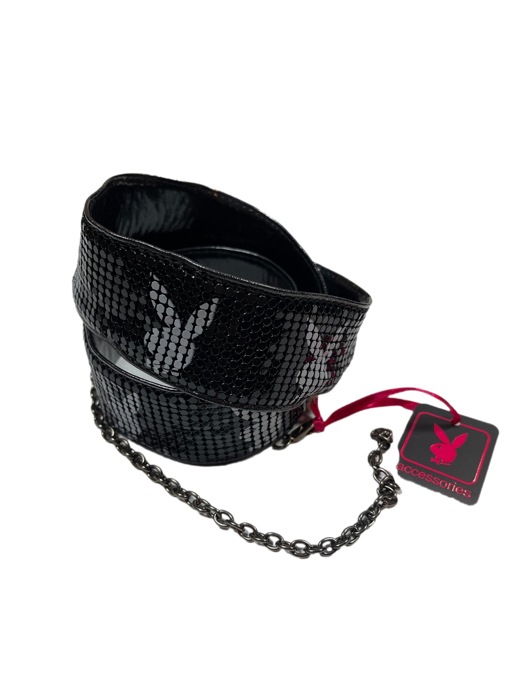 Y2k Playboy Metal Mesh Belt Black 2004
