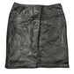 Vintage Leather Skirt Black - S