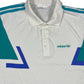 Vintage Adidas 1990s Tennis Polo Shirt White Blue - L