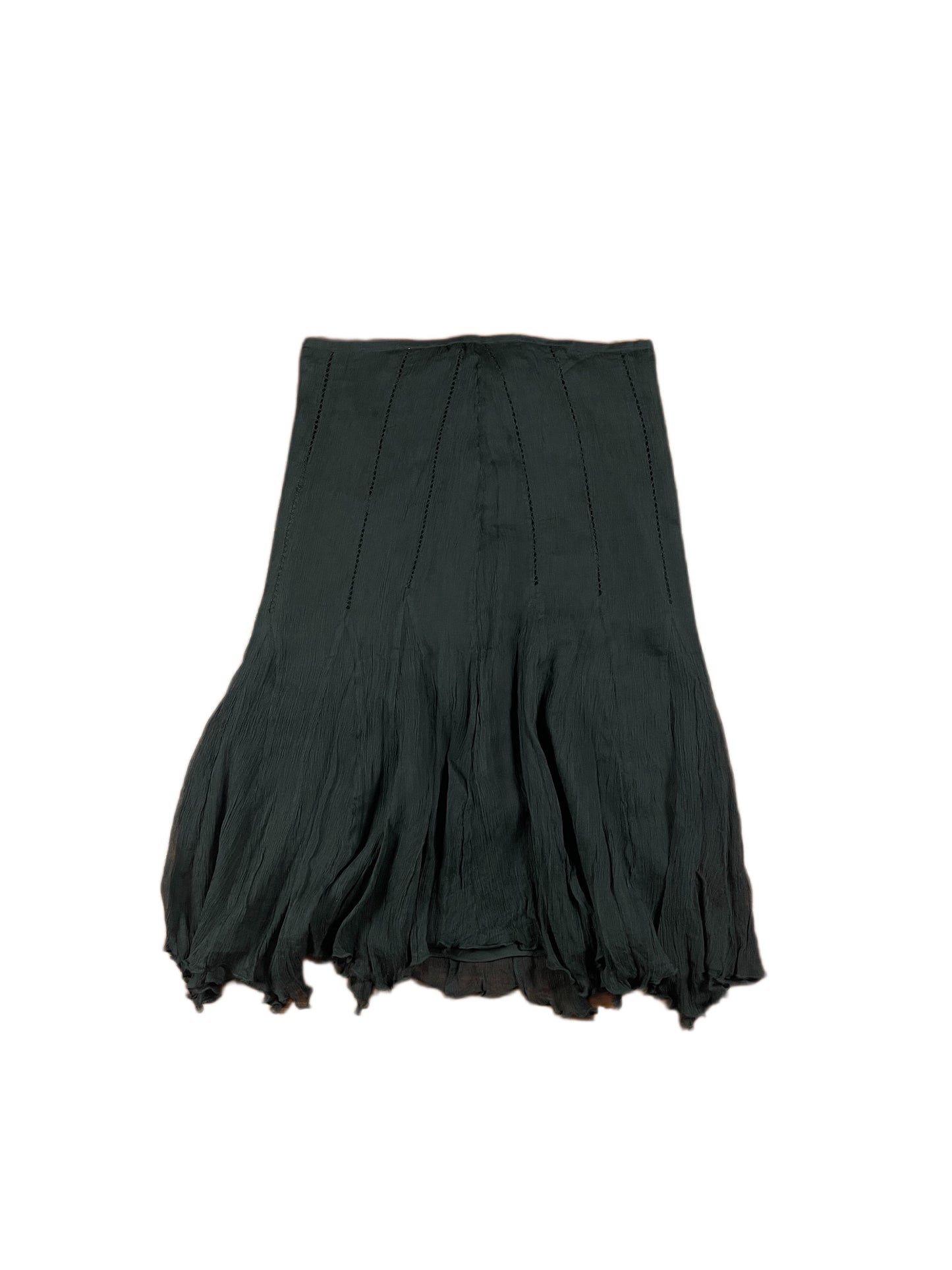 Vintage Massimo Dutt Silk Long Midi Skirt Black - M