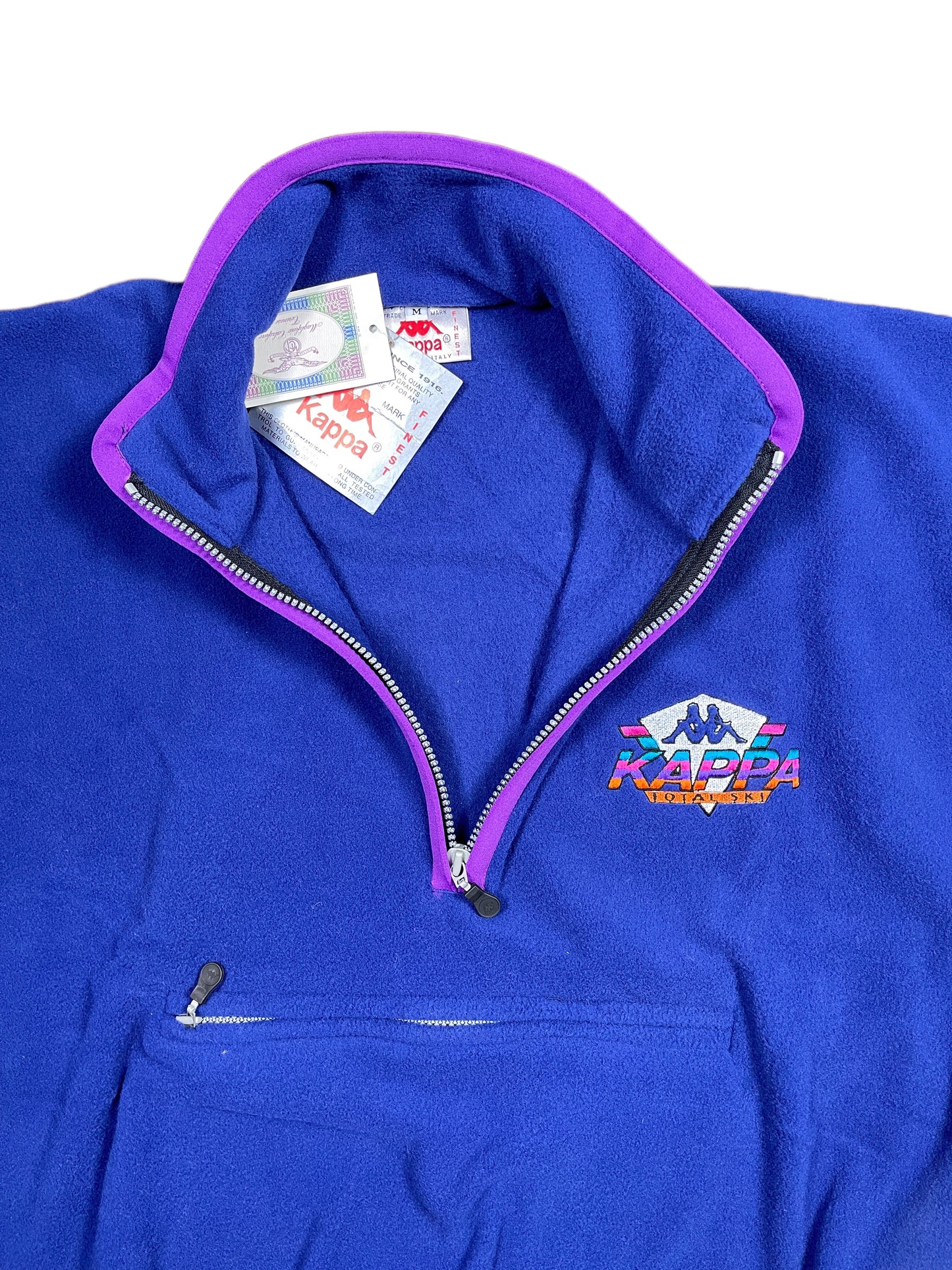 Vintage Kappa 1990s Deadstock Fleece Half Zip Sweatshirt Navy - M