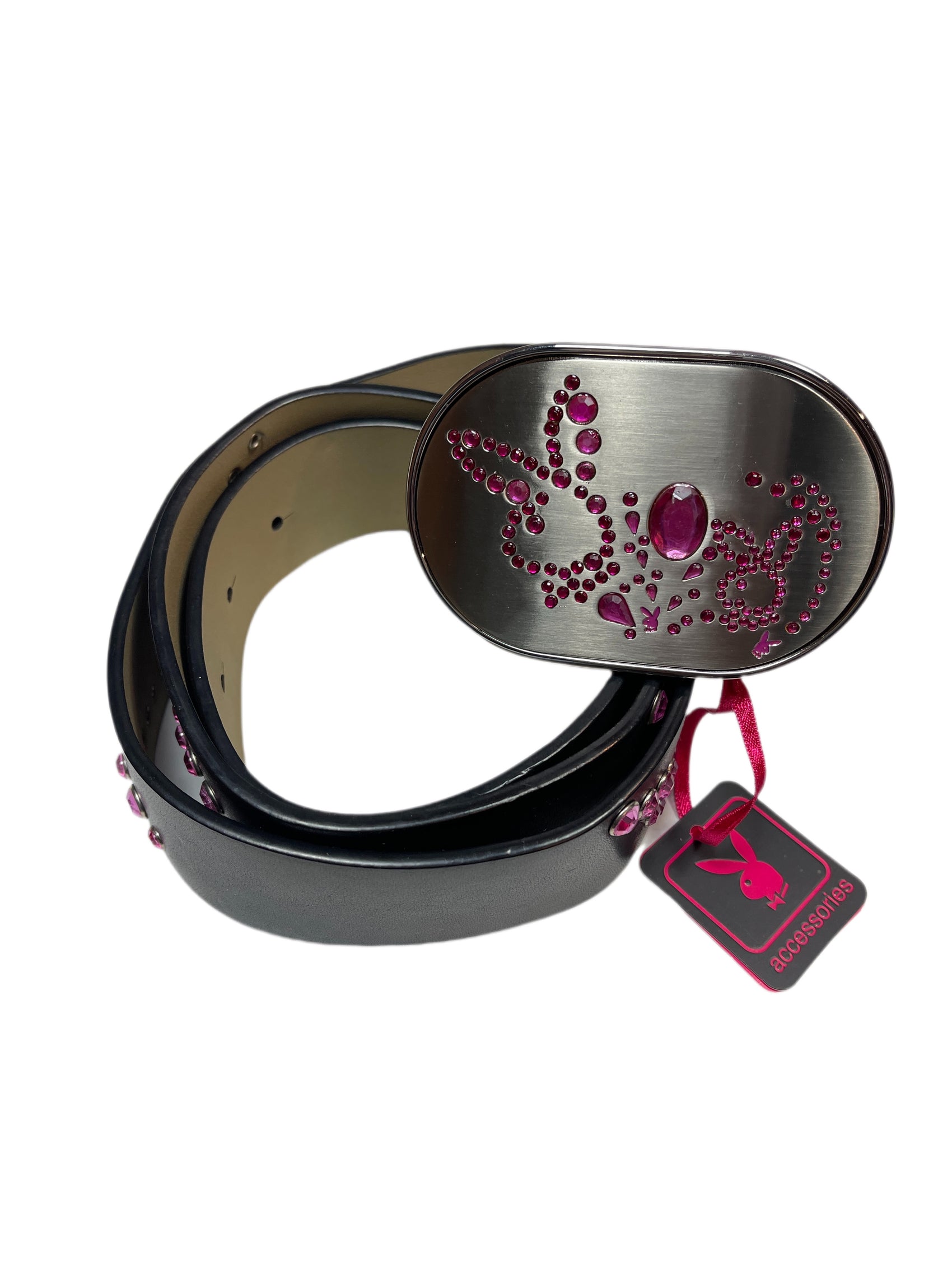 Y2k Playboy Belt Black Pink 2004