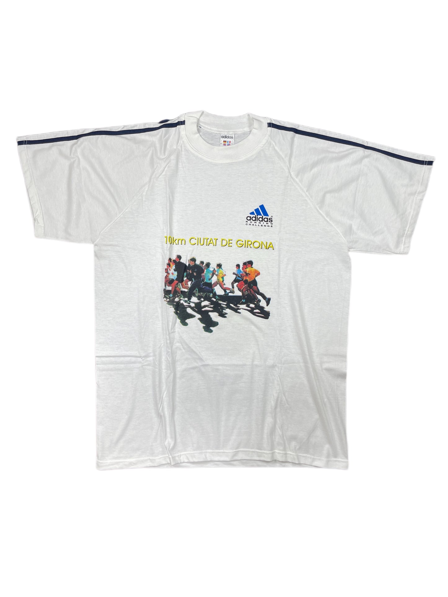 Vintage Adidas Running Challenge Ciutat Girona T-Shirt White 90s L