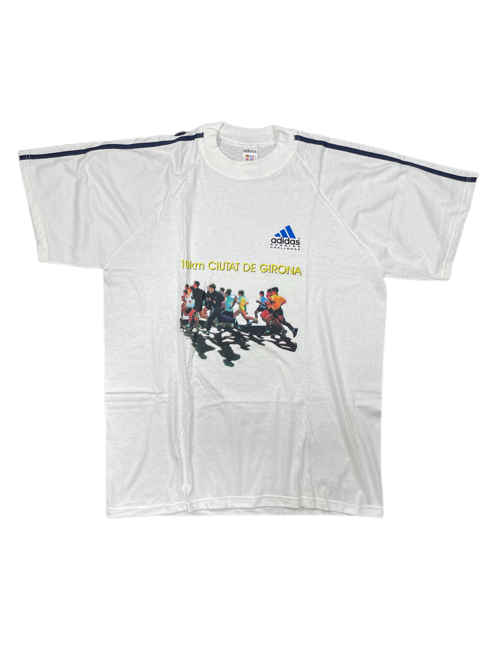 Vintage Adidas Running Challenge Ciutat Girona T-Shirt White 90s L