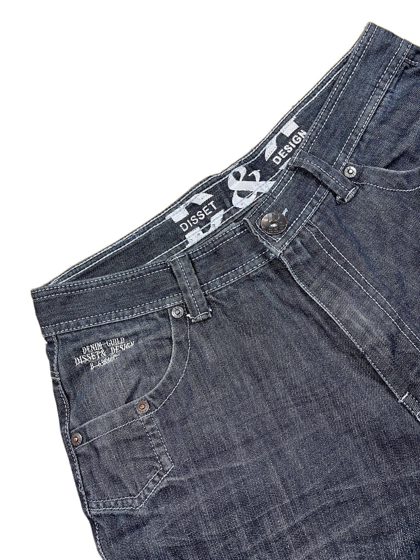Y2k Disset & Design Bootcut Denim Pants Blue - M
