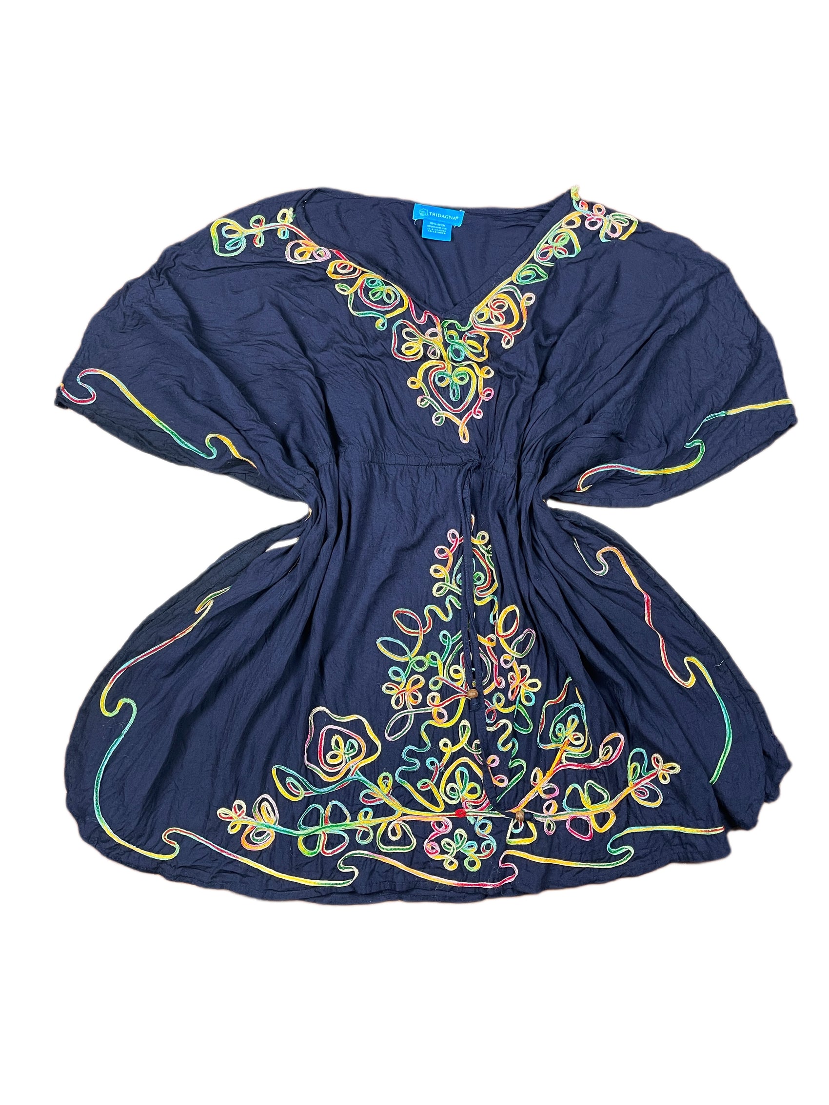 Tridagna Poncho Long Sleeve Top Navy - L
