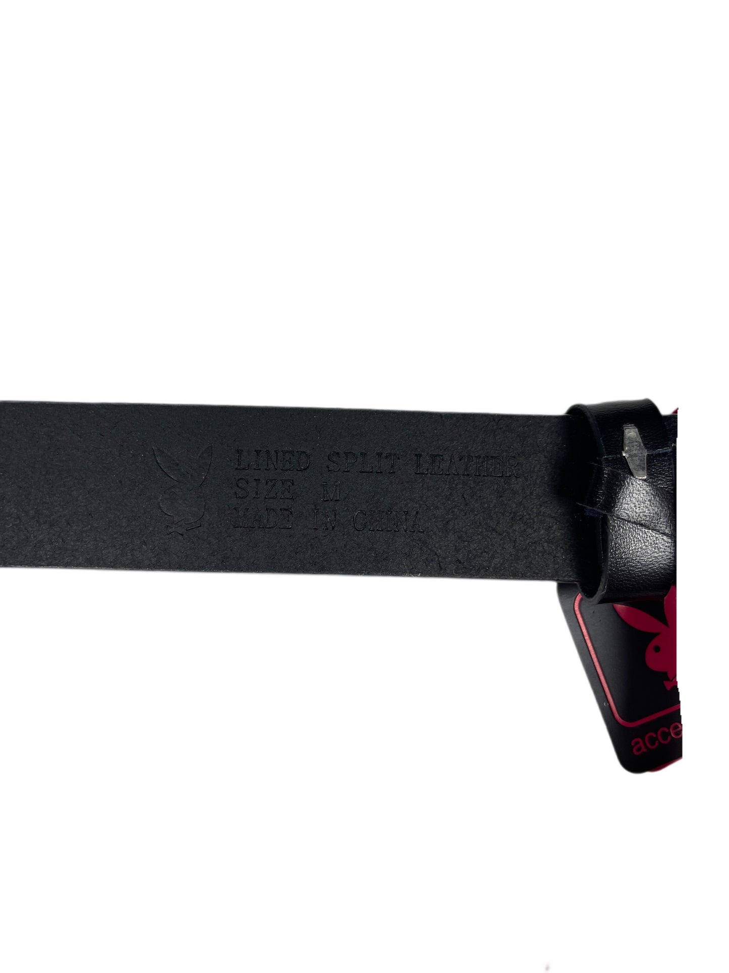 Y2k Playboy Leather Plug Belt Black 2004