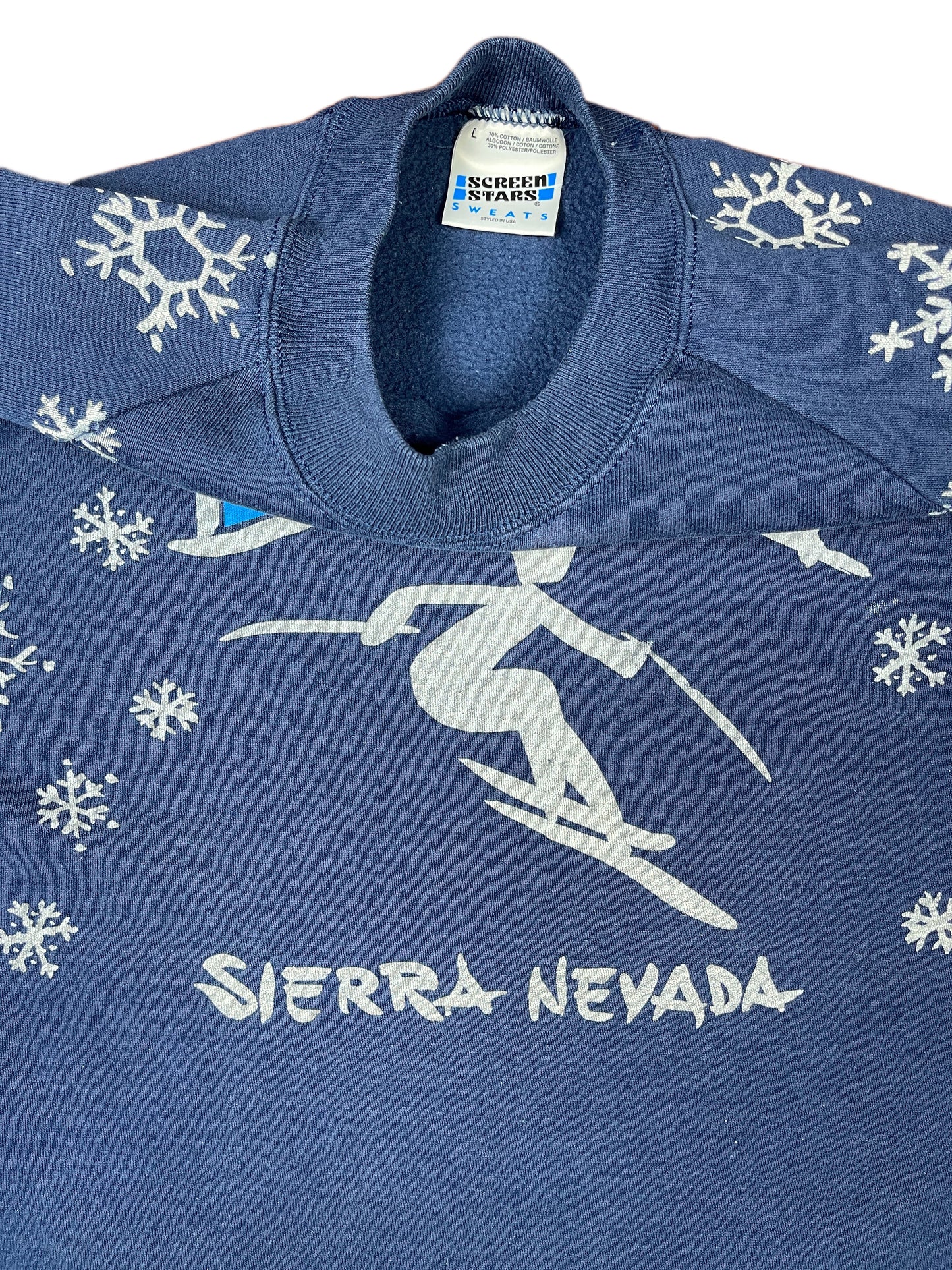 Vintage Screen Stars Sierra Nevada Skiing Sweatshirt Navy - L