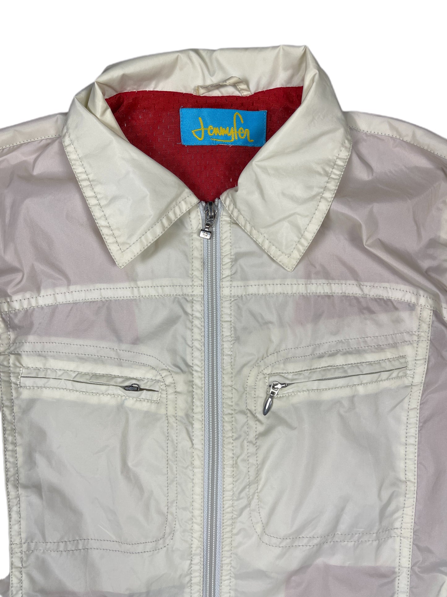 Y2k Jennyfer Jacket White Red - L