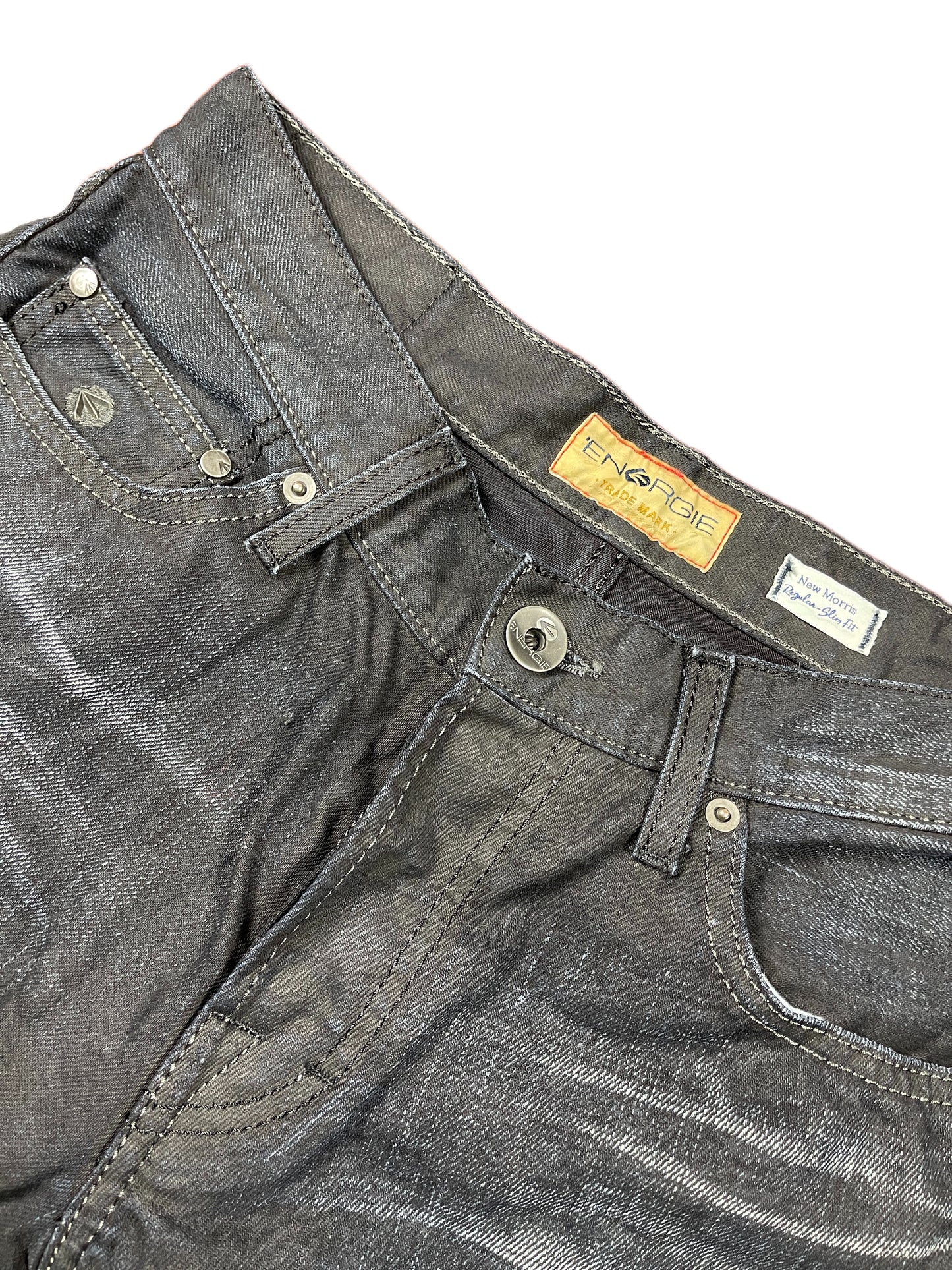 Y2k Energie Slim Fit Denim Pants Black - S/M