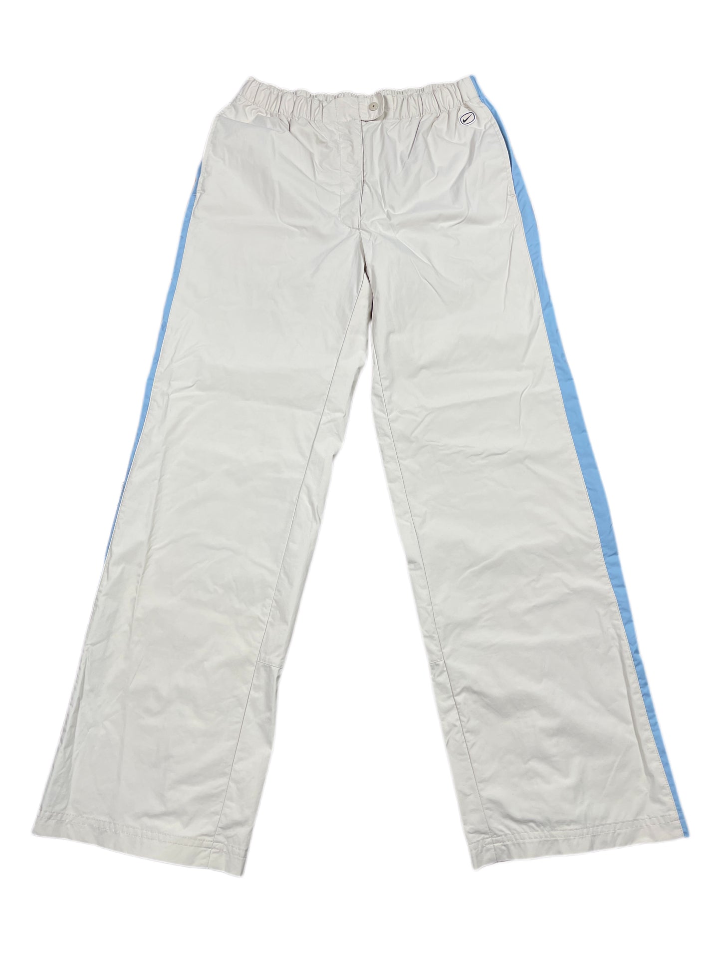 Y2k Nike 2000s Bootcut Sport Pants Cream Blue - M
