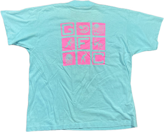 Vintage Screen Stars T-Shirt Blue Cotton Blend XL