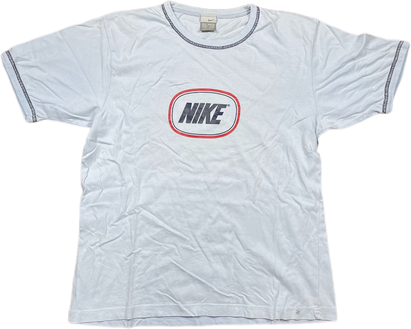 Vintage Nike T-Shirt Baby Blue Cotton 00s M