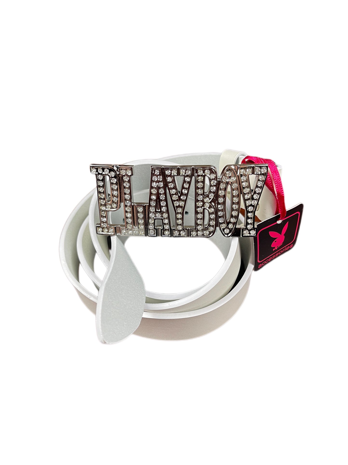 Y2k Playboy Leather Plug Belt White 2004